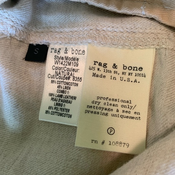 Rag & bone leather & linen jacket - Picture 5 of 6